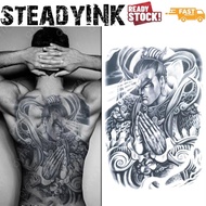 [SteadyINK] Full Back Chest Tattoo Sticker Waterproof – Chinese God Erlang Shen– Body Art Sticker Ma