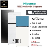 HISENSE 500L 2 Door Inverter Glass Door Refrigerator Fridge Peti Ais Peti sejuk 冰箱