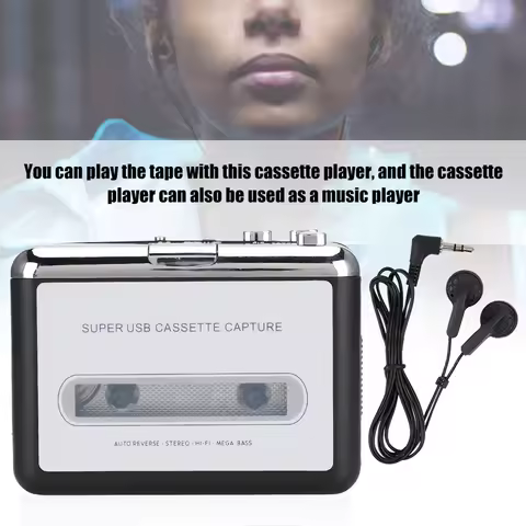 Cassette Capture USB Tape To MP3 Capture Converter Stereo Audio Music Player Cassette Player MP3 Con