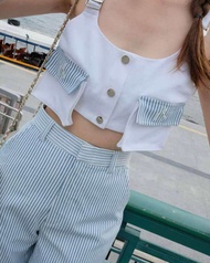 MARTIN SET STRIPE BLUE(PANTS/SKIRT)