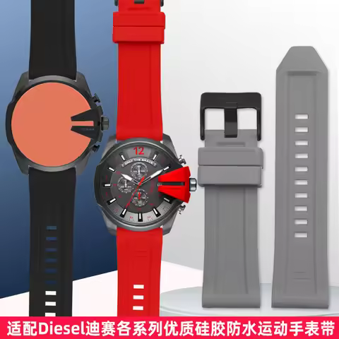 High Quality Silicone Rubber Watch Band for Diesel Dz4318 4323 4283 7315 4476 4496 4427 7395 Waterpr