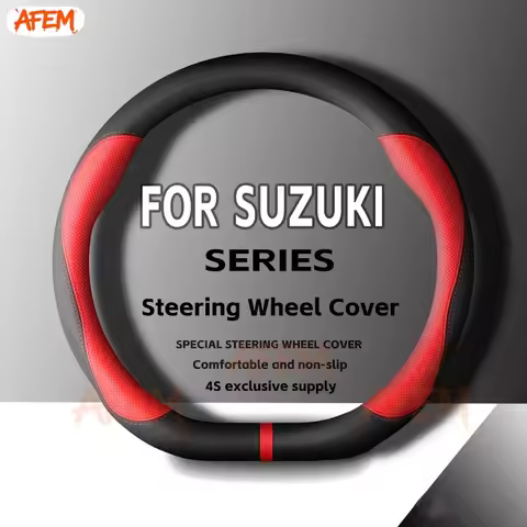 For Suzuki Steering Wheel Cover Leather Carbon Fiber Fit Dzire Celerio Ciaz Baleno Solio Splash SX4 