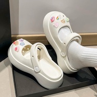 Giày Dép Sandal Sục Đính Sticker Cinnamoroll Phong Cách Marry Jane Siêu Mềm Nhẹ Thoải Mái Chống Thấm
