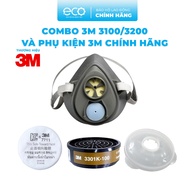 Full set of 4 3M 3200/330 gas maskPiece + 3M 100 Filter + 3M 7711 Dust Filter + 3M 774 Filter Holder