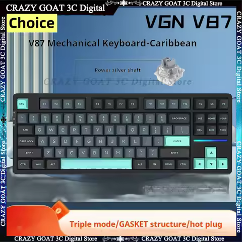 VGN V87 Pro Wireless Mechanical Keyboard Tri-mode Gaming Keyboard Hot-Swappable RGB Backlit Wired/2.