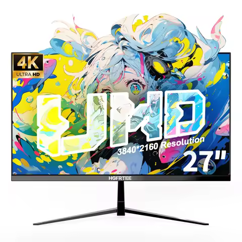 HGFRTEE 27" 4K Monitor 3840*2160 UHD IPS Computer Screen, 99%sRGB 10Bit Color Accuracy Office Displa