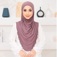 ALNOOR Tudung Sarung Sulam | Tudung Sarung Cotton Batu Tabur | Tudung Sarung Labuh Muslimah