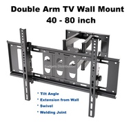 V-Star CP602 40 to 80 Inch Extendable Full Motion Adjustable Double Arm Tilt TV Wall Bracket Holder Mount 2892.1