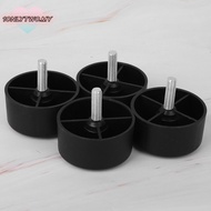 1ONLYTWO 4Pcs Sofa Legs, 35mm Height 60mm Width Cabinet Leg, Feet Pad M8 Screw PP Plastic Black Furn