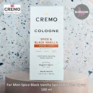 Cremo Cologne - For Men Spice Black Vanilla Spirited Spiced Spray 100 ml สเปรย์โคโลญจ์สำหรับผู้ชาย