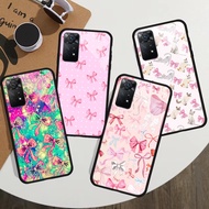 cute Bow knot cat Tempered Glass Phone Case For Xiaomi Redmi 12 4G 13C Note 13 pro plus 12 12S 11 10