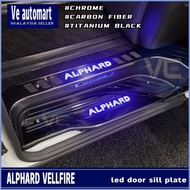 Vemart alphard vellfire 2008-2021 led door sill plate door step accessories anh20 anh30