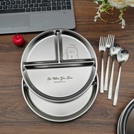 316L Stainless Steel Plate Grid 211 Fat-Reducing For Home Breakfast Tableware Kids Weight Loss Quant