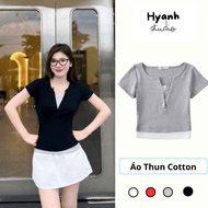 short sleeve Cotton T-Shirt with Elegant 2-Layer Collar, Slim Form, Basic T-Shirt 01