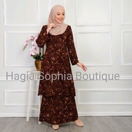 【Joyful Mart】Hagia Sophia kuntum kurung Pahang 100% ironless Clothing Dusty Pink Wanita Sets