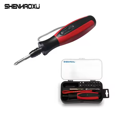 3.6V Cordless Electric Screwdriver Kit with Rechargeable Battery LED Work Light 27-Piece Bit Set for