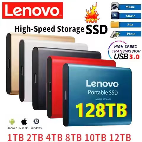 Lenovo 2026 New High-speed External Hard Drive 500GB 2TB 4TB 8TB USB3.1 SSD 2.5 Inch Portable SSD 16