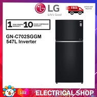 {FREE SHIPPING} LG 547L Top Freezer GN-C702SGGM Fridge in Black Glass Finish GNC702SGGM Inverter Refrigerator Peti Sejuk