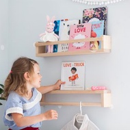 Set of 2 Wall Shelf, Floating Wood Shelves, kids Book Rack, Nursery shelves.