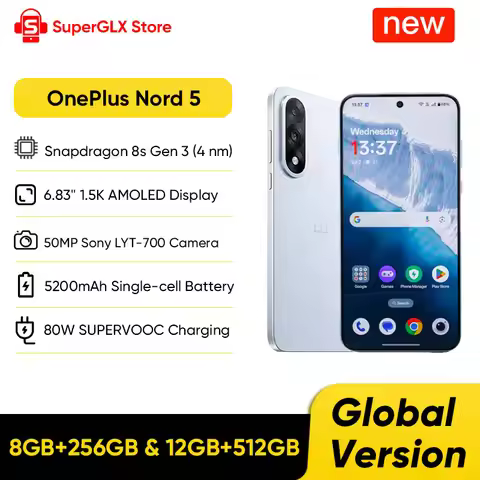 2025 New OnePlus Nord 5 Global Version Smartphone 50MP LYT-700 Camera 1.5K AMOLED Display Snapdragon