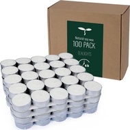 DEYBBY Natural Soy Wax Tealight Candles Bulk,100 Pack UnScented Tea Candle Set - 4 Hours Burning for