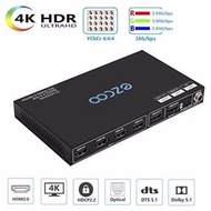 EZCOO HDMI 2.0 Matrix 4x2 4K 60Hz 4:4:4 18Gbps HDR Dolby Vision HDCP 2.2, SPDIF Optical 5.1CH extraction, Support HDMI Scaler 4K 1080P