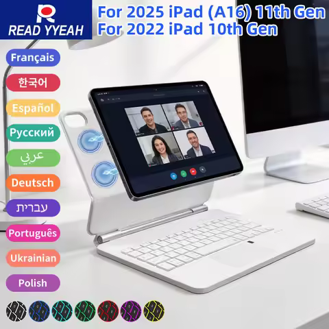 Magic Keyboard Case for iPad Air 13 inch M3 2025 M2 Pro 12.9 Smart Cover Folio Multi-touch Magnetic 