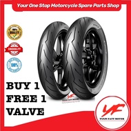 (BUY 1 FREE 1 valve) TAYAR PIRELLI DIABLO ROSSO SPORT TYRE MOTOR TUBELESS CORSA DIAMOND MAXXIS DUNLO