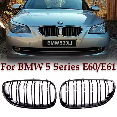 Kidney Grille Gloss Black Chrome Carbon Matte Black M Color Grill For BMW 5 Series E60 E61 M5 2004 -