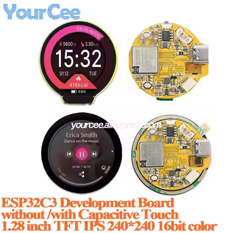 ESP32-C3 ESP32C3 Development Board 1.28 inch TFT IPS LCD Screen Display GC9A01 WiFi/Ble Module with