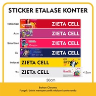 Sticker Etalase Konter Stiker Custom Bahan Chromo 4,5x30cm