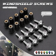 10pcs/Set M5 Windshield Nuts Windscreen Fairing Screw Bolts FOR HONDA CRF1100L GL1500 GL1800 GROM125