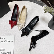 HM-02 Shiny leather bow high heel ball shoes with 7cm 9cm high heels for girls going out to parties