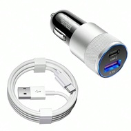 USB C Fast Car Charger,3.0 PD USB C Car Adapter,2 Port 3.1A USB+Type C Car Plug With 1x USB A To Typ