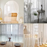Lace Window Screening Door Curtain Partition Curtain Washable Jacquard Curtain Home Decor Gazebo Langsir