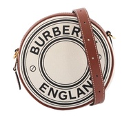 BURBERRY Louise 徽標圖案棉質圓餅包（自然色/棕褐色） _廠商直送