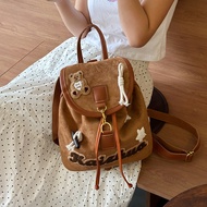 beg sekolah lelaki beg beg sekolah nike Cross-Border Bag Girl Bear Backpack Girl Travel Backpack Lar