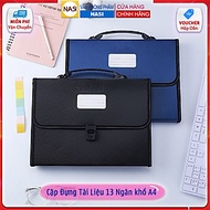 Cặp Đựng Tài Liệu Văn Phòng Phẩm NASI TL1003 nhiều ngăn khổ A4 13 ngăn phân trang tiện lợi tập file 