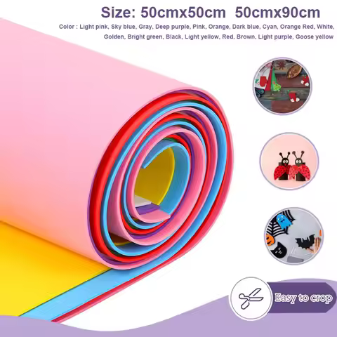 1pcs Colorful Eva Foam Sheets Cosplay EVA Foam 1mm Thick 50cmx50cm / 50cmx90cm EVA Foam Papers for A
