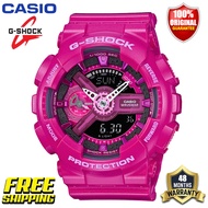 Original G-Shock GMAS110 Men Women Sport Watch Japan Quartz Movement Dual Time Display 200M Water Resistant Shockproof and Waterproof World Time LED Auto Light Sports Wrist Watches with 4 Years Warranty GMA-S110MP-4A3 Pink (Free Shipping Ready Stock)