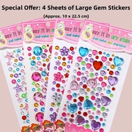 Jewel Cartoons Princess Girls 3D Decorative Stickers