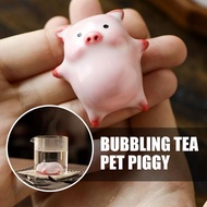 Bubbling Ceramic Tea Pet Pig, Interactive Bubble Blowing Decoration For Tea Table, Cute Pen B2k9