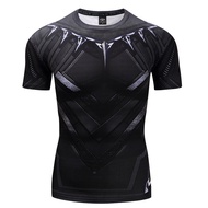 Men Compression Shirt Quick Dry Black Panther Movie T-shirt Fitness Tops