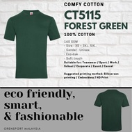 ORENSPORT COMFY COTTON CT5115 FOREST GREEN ROUNDNECK SHORT SLEEVE