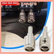 TAMATO Car Audio Connector, Gold Silver Pure Copper Car Speaker Wire Terminal, 0GA 4GA 8GA Wire Redu