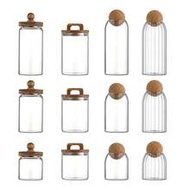 1pc Glass Coffee Jar Storage Jar Tea Jar Sealed Cork Glass Jar Coffee Bean Dried Fruit Storage Jar