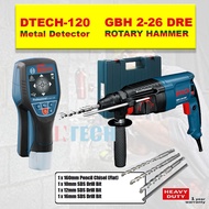 BOSCH COMBO KIT GBH2-26DRE ROTARY HAMMER WITH SDS-PLUS C/W  D-TECT120(dtect120) METAL DETECTOR (GBH2