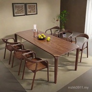 Tea Table Walnut Simple Desk Log Dining Table Luxury North American Tenon Mao Light Rectangular Dini