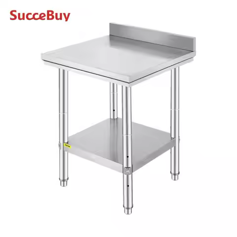 SucceBuy Kitchen Work Bench Commercial Catering Table Worktable with Undershelf Stainless Steel 330L