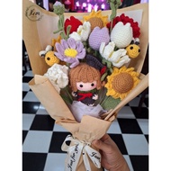 Graduation wool bouquet, colleague doll for friends